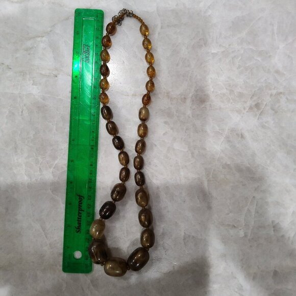 Vintage Necklace * Beaded balls brown * Mid century jewelry - Picture 5 of 5